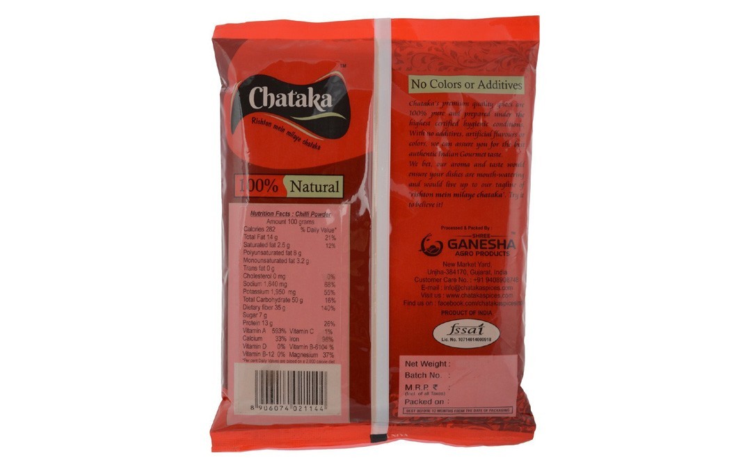 Chataka Chilli Powder Extra Hot    Pack  400 grams
